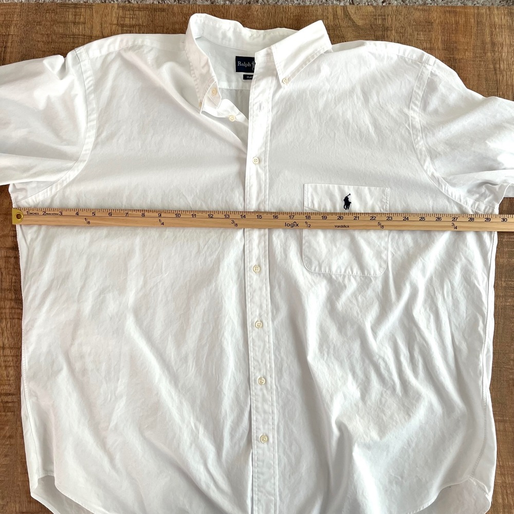 Ralph Lauren Mens 2XB Big Classic Fit White Oxford Button Down Shirt Long Sleeve - Picture 4 of 6